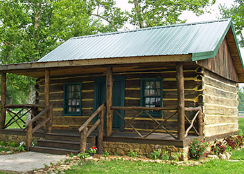 A 2 bedroom cabin with double in main and either double or 2 singles in the second bedroom